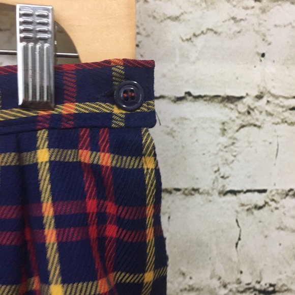 Vintage Pendleton Red Blue Plaid Pencil Skirt - Picture 3 of 7